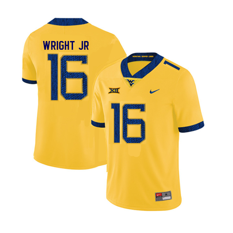 NCAA Men's Winston Wright Jr. West Virginia Mountaineers Yellow #16 Nike Stitched Football College Authentic Jersey HL23H24BC